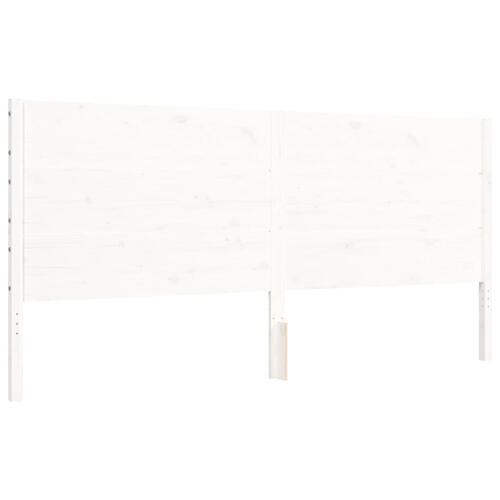 Sengeramme uden madras 200x200 cm massivt fyrretræ hvid
