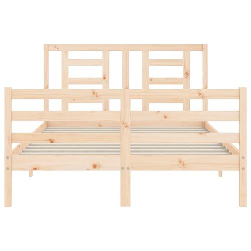 Sengeramme med sengegavl 140x200 cm massivt træ hvid