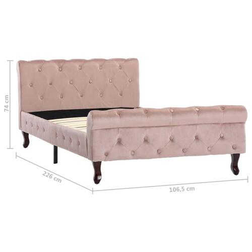Sengestel 100x200 cm fløjl pink