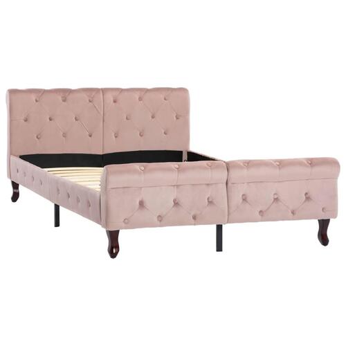 Sengestel 120x200 cm pink fløjl