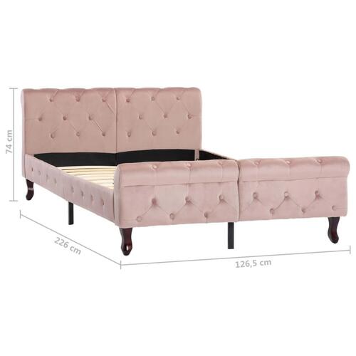 Sengestel 120x200 cm pink fløjl