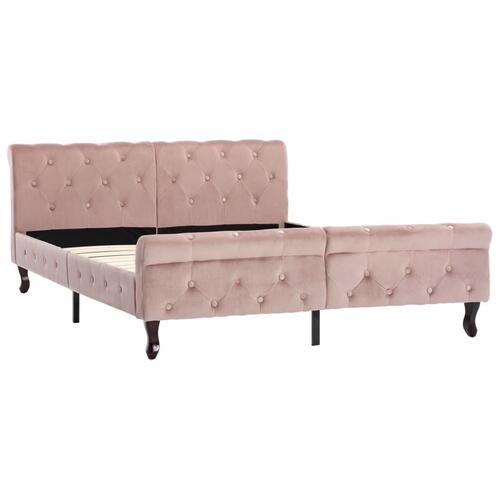 Sengestel 140x200 cm fløjl pink