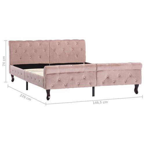 Sengestel 140x200 cm fløjl pink