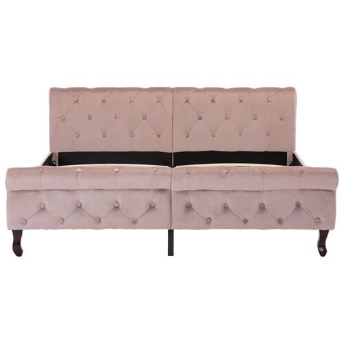 Sengestel 160x200 cm fløjl pink