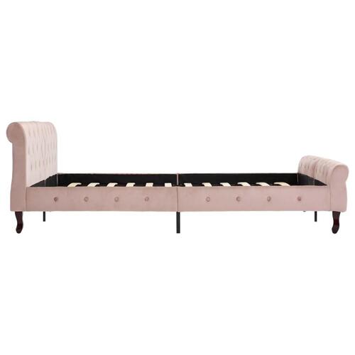 Sengestel 160x200 cm fløjl pink