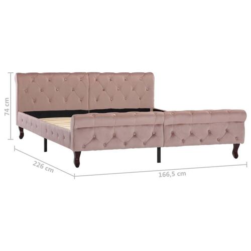 Sengestel 160x200 cm fløjl pink