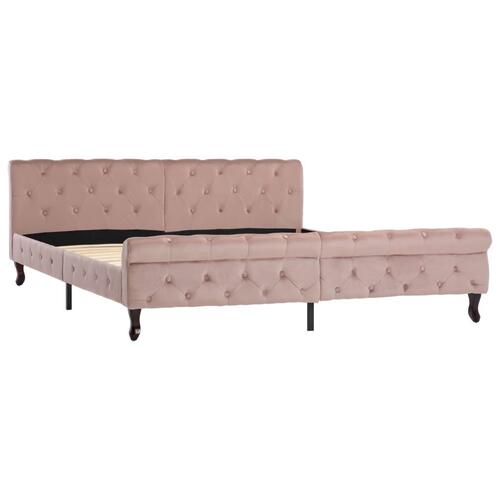 Sengestel 180x200 cm fløjl pink