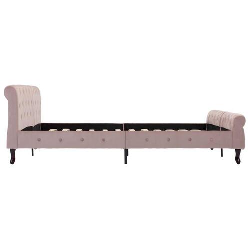 Sengestel 180x200 cm fløjl pink