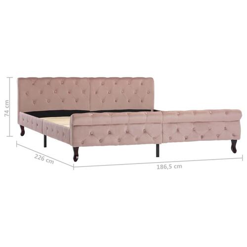 Sengestel 180x200 cm fløjl pink