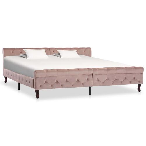 Sengestel 200x200 cm fløjl pink
