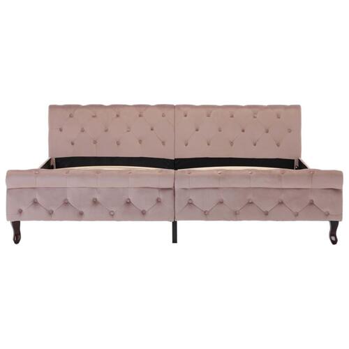Sengestel 200x200 cm fløjl pink