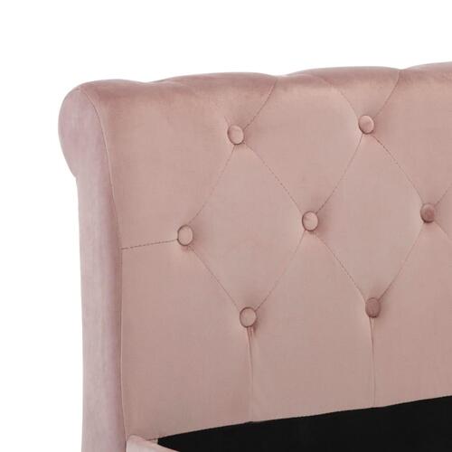 Sengestel 200x200 cm fløjl pink