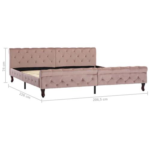 Sengestel 200x200 cm fløjl pink