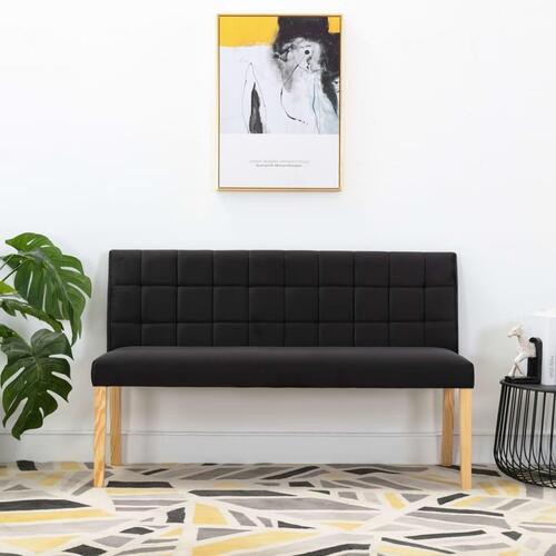 Bænk 140 cm fløjl sort