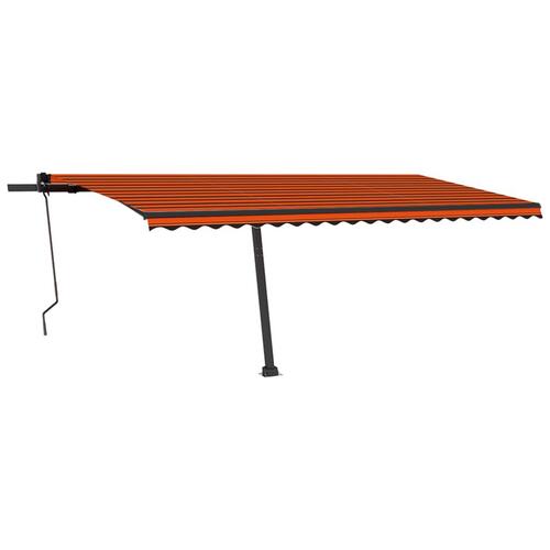 Fritstående markise 500x350 cm automatisk betjening orange/brun