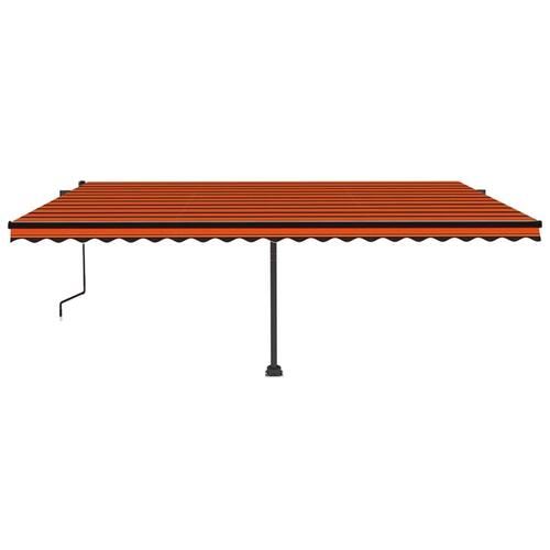 Fritstående markise 500x350 cm automatisk betjening orange/brun