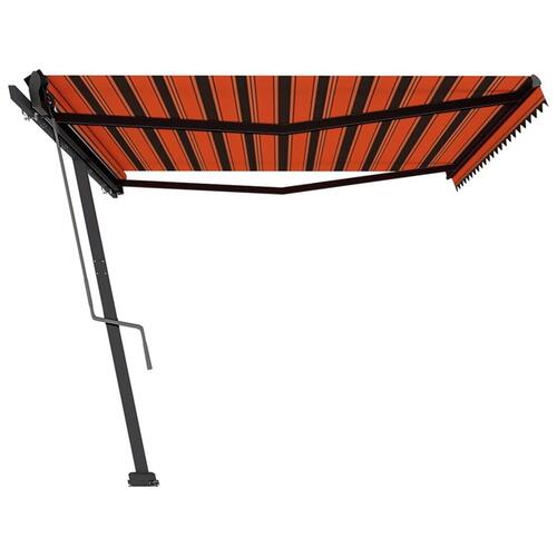 Fritstående markise 500x350 cm automatisk betjening orange/brun