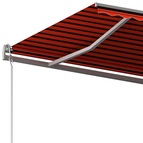 Fritstående markise 500x350 cm automatisk betjening orange/brun