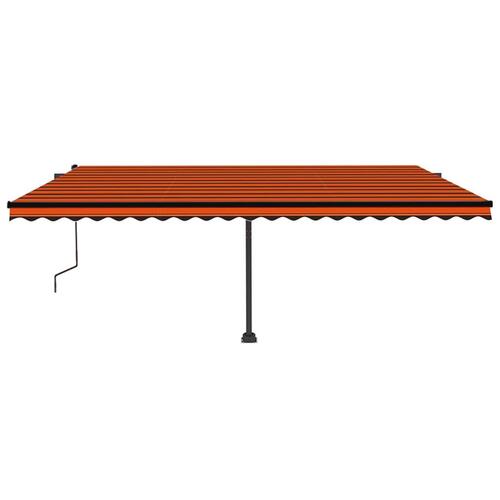 Markise m. LED + vindsensor 500x350 cm automatisk orange/brun
