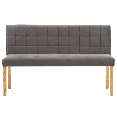 Bænk 140 cm fløjl grå