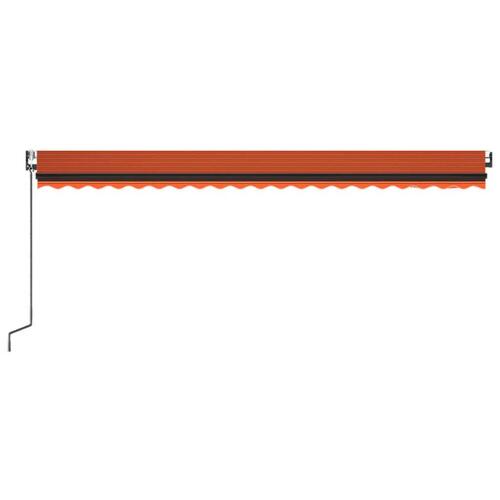 Markise m. LED + vindsensor 500x350 cm automatisk orange/brun