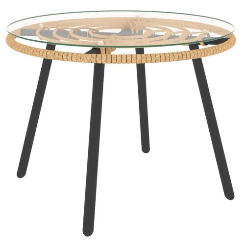 Loungesæt til haven 3 dele med beige hynder polyrattan