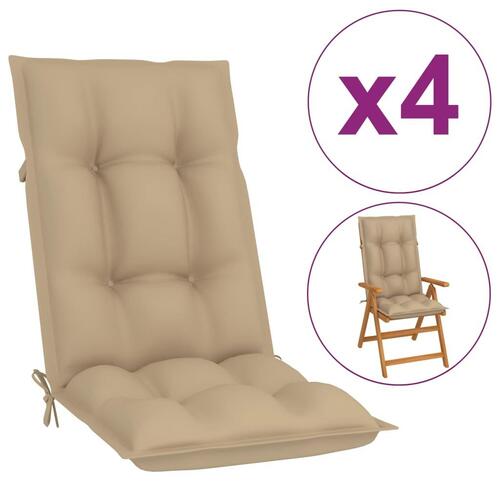 Hynder til havestol 4 stk. 120x50x7 cm beige (OUTLET A+)