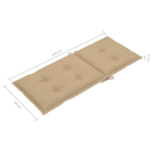 Hynder til havestol 4 stk. 120x50x7 cm beige (OUTLET A+)