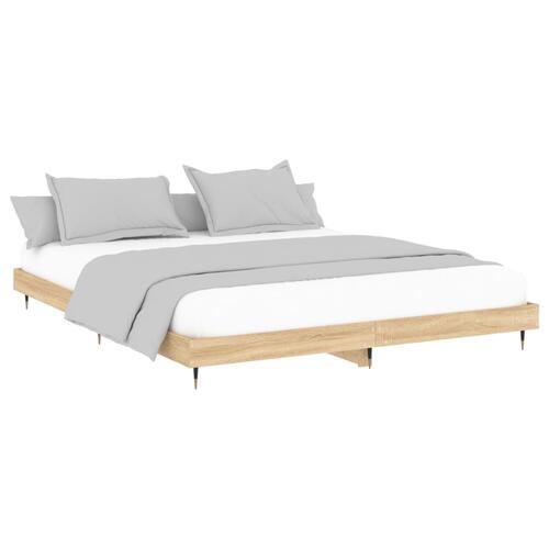 Sengeramme 150x200 cm uden madras konstrueret træ sonoma-eg