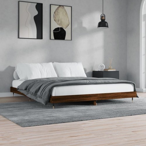 Sengeramme 120x200 cm i konstrueret træ - brun eg, uden madras