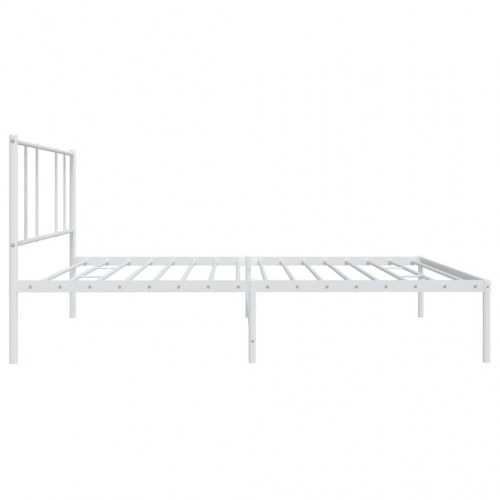 Sengeramme med sengegavl 80×200 cm - metal, hvid