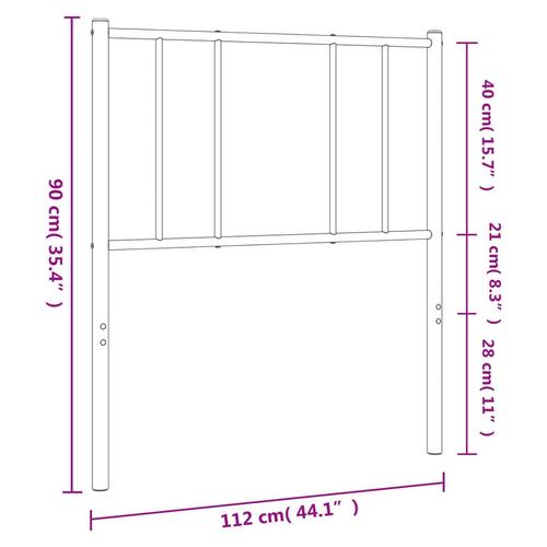 Sengegavl 107 cm metal hvid