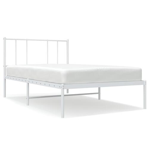 Sengeramme med sengegavl 100x190 cm metal hvid
