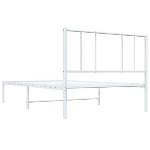 Sengeramme med sengegavl 100x190 cm metal hvid