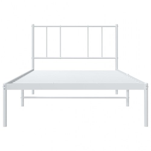 Sengeramme med sengegavl 107×203 cm - metal, hvid