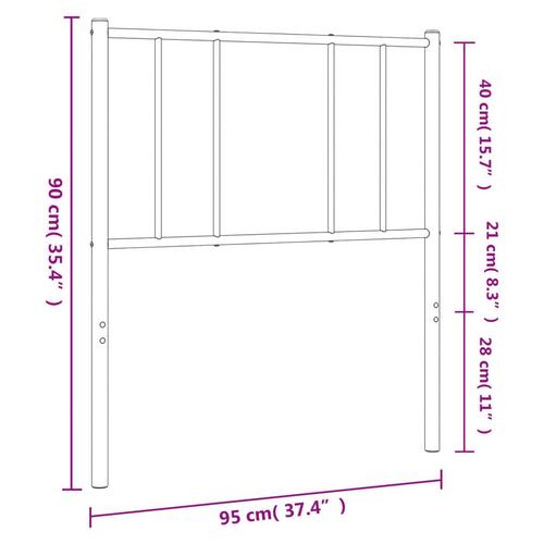 Sengegavl 90 cm metal hvid