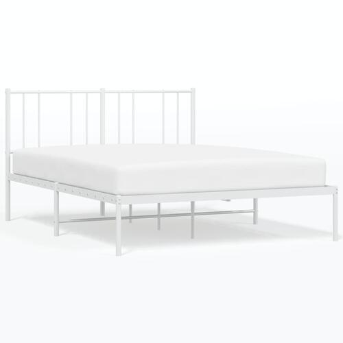 Sengeramme med sengegavl 120x190 cm metal hvid