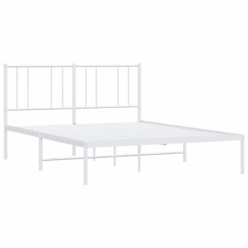 Sengeramme med sengegavl 120x190 cm metal hvid