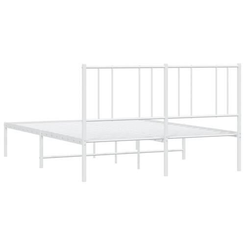 Sengeramme med sengegavl 120x190 cm metal hvid