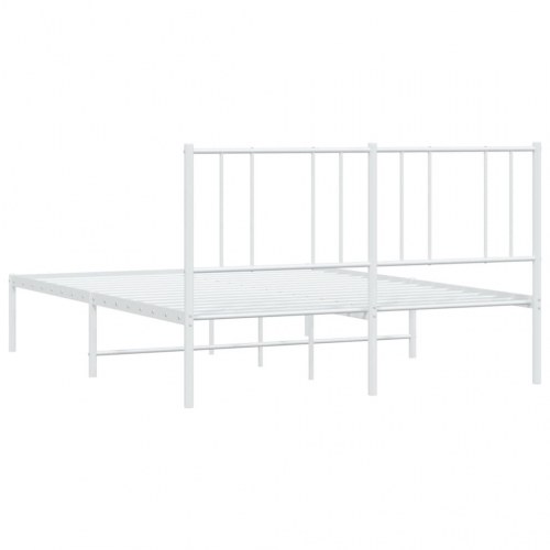 Sengeramme med sengegavl 120×200 cm - metal, hvid