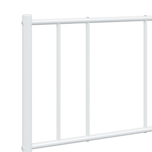 Sengeramme med sengegavl 120×200 cm - metal, hvid
