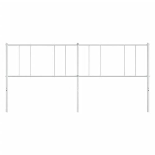 Sengegavl 193 cm metal hvid