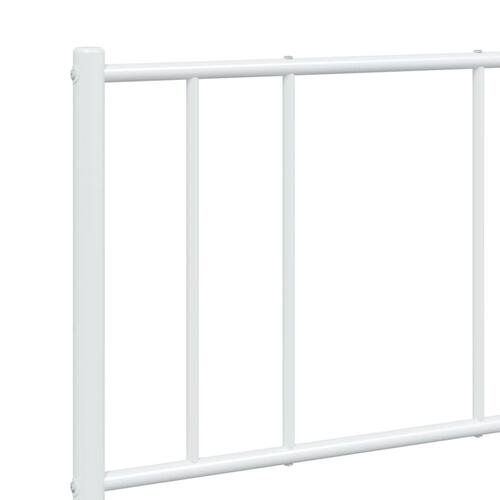 Sengeramme med sengegavl 135x190 cm metal hvid
