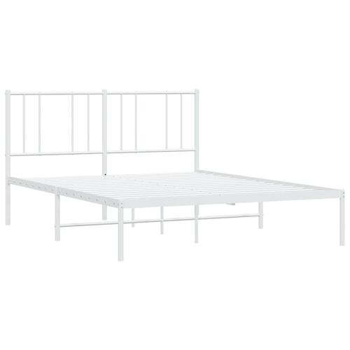 Sengeramme med sengegavl 140x190 cm metal hvid