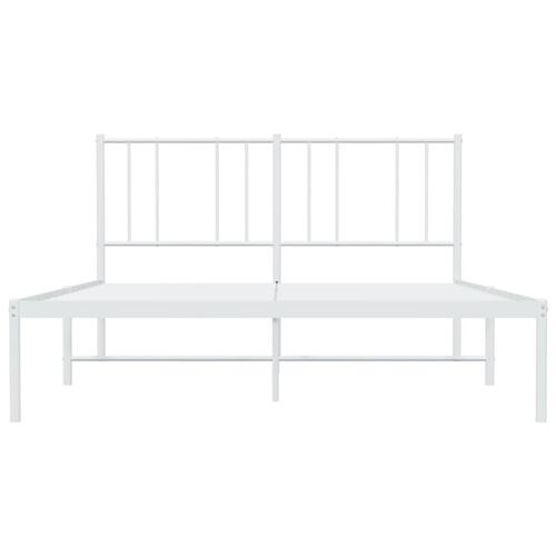 Sengeramme med sengegavl 140x190 cm metal hvid
