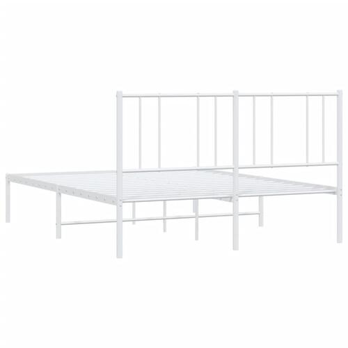 Sengeramme med sengegavl 140x190 cm metal hvid