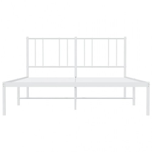 Sengeramme med sengegavl 140×200 cm - metal, hvid