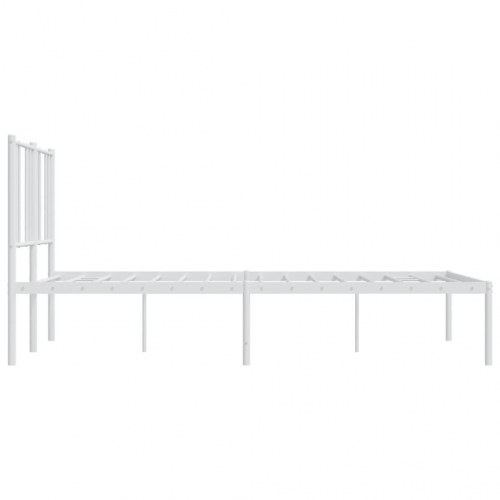Sengeramme med sengegavl 140×200 cm - metal, hvid