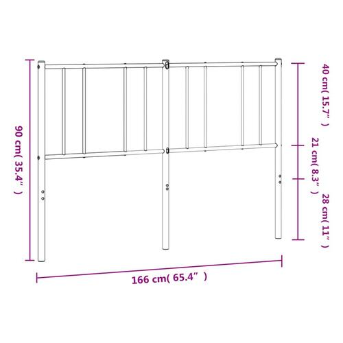 Sengegavl 160 cm metal hvid