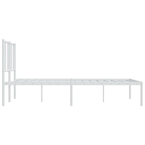 Sengeramme med sengegavl 150x200 cm metal hvid